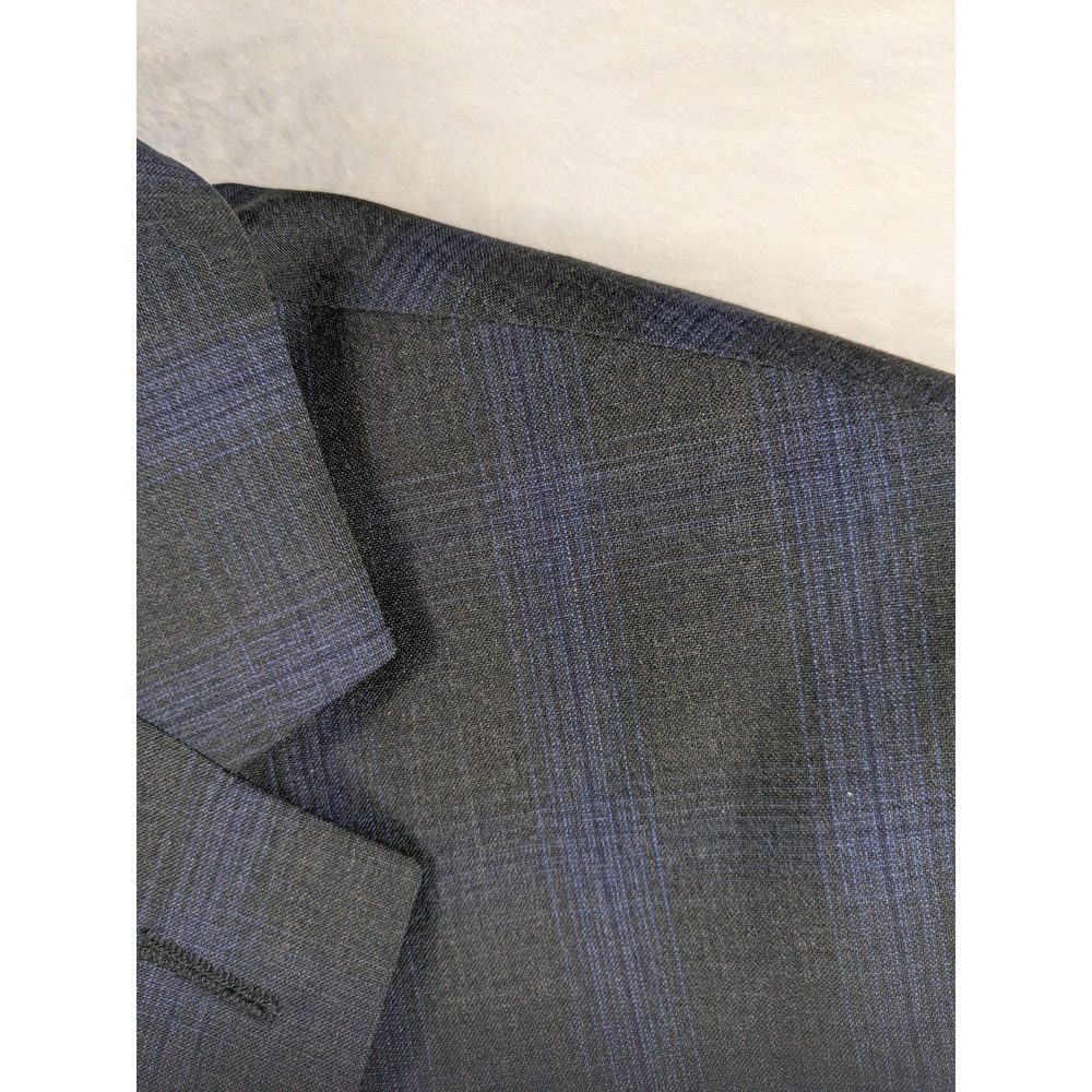 Calvin Klein Men's Wool Natural Stretch Plaid Suit 40R Pants 35x31 (Mint) - Picture 3 of 15